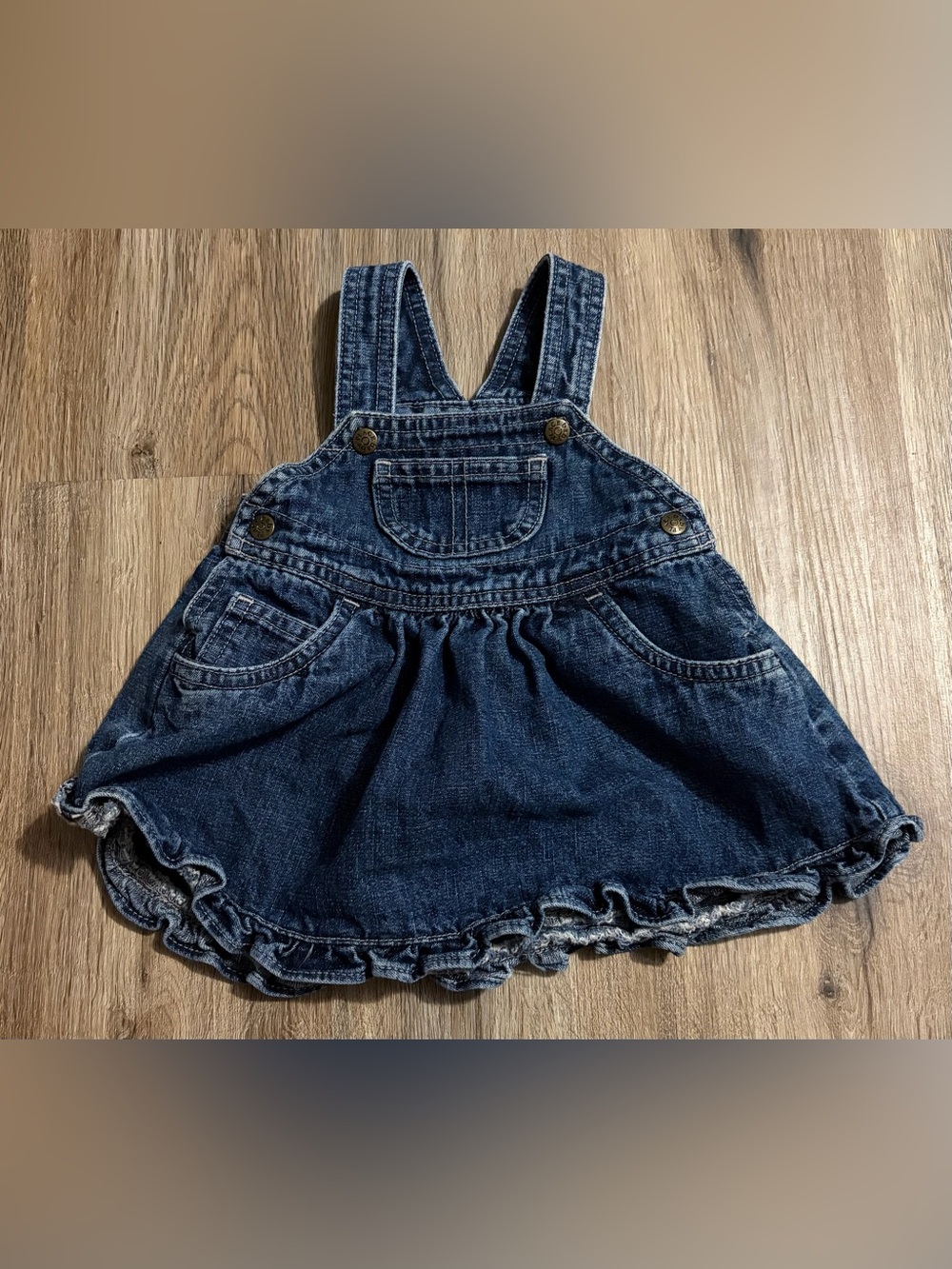 The Children's Place - Dark Blue Denim Overall Dress - Size - 3-6 Months
